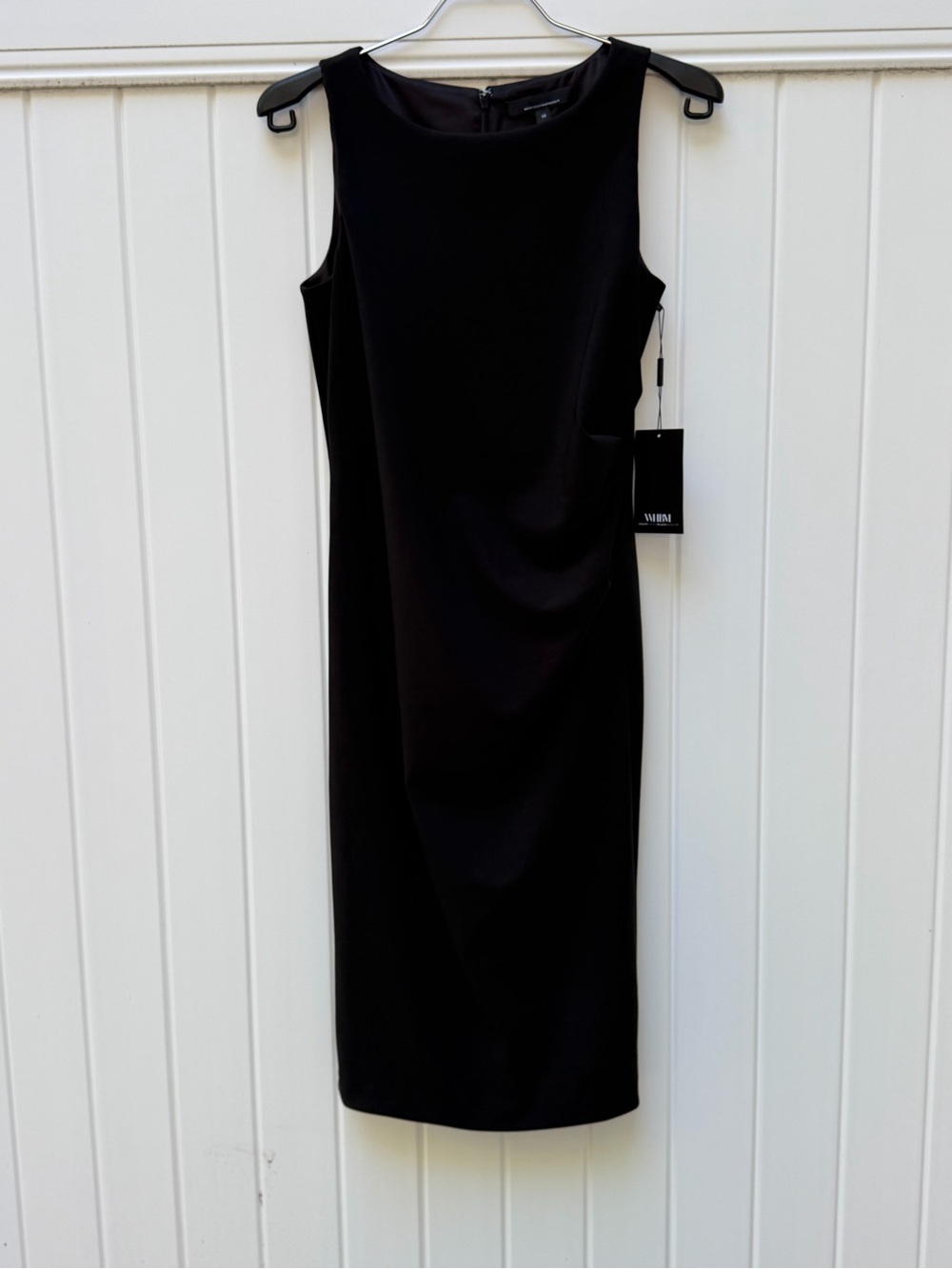 White House Black Market Black Sleeveless Midi Sheath Dress- new w/tags